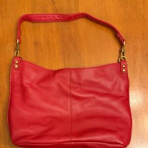 HOBO Vibrant Red Leather Shoulder Bag